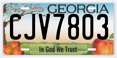 GA license plate CJV7803