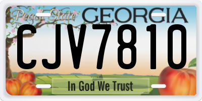GA license plate CJV7810