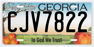 GA license plate CJV7822