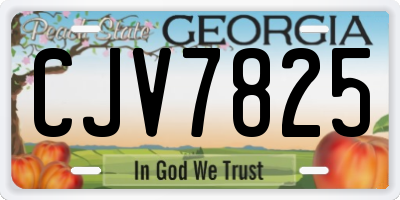 GA license plate CJV7825