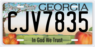GA license plate CJV7835