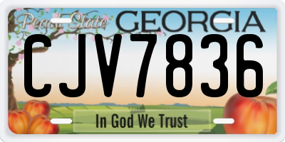 GA license plate CJV7836