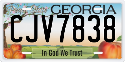 GA license plate CJV7838