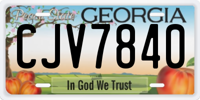 GA license plate CJV7840