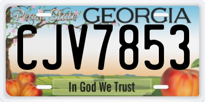 GA license plate CJV7853