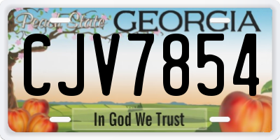 GA license plate CJV7854