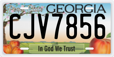 GA license plate CJV7856