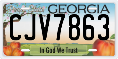 GA license plate CJV7863