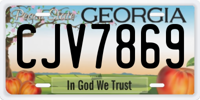GA license plate CJV7869