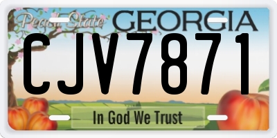 GA license plate CJV7871