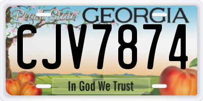GA license plate CJV7874