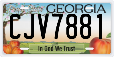 GA license plate CJV7881