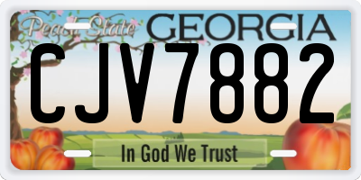 GA license plate CJV7882