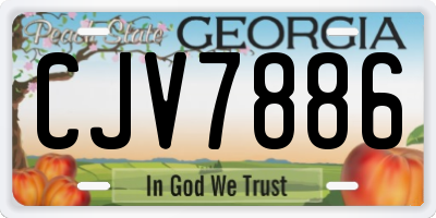 GA license plate CJV7886