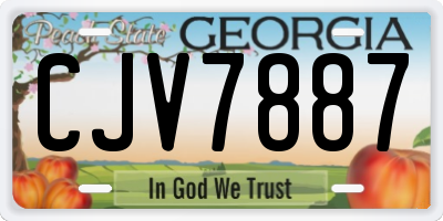 GA license plate CJV7887