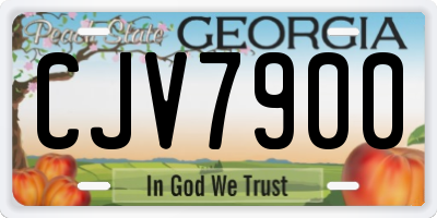 GA license plate CJV7900