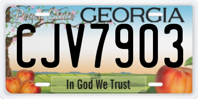 GA license plate CJV7903