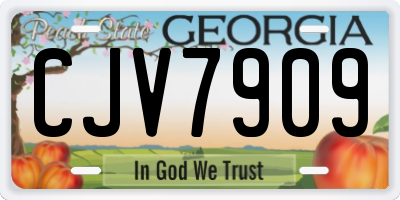 GA license plate CJV7909