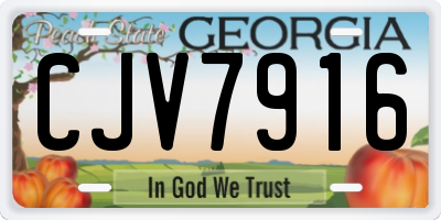 GA license plate CJV7916