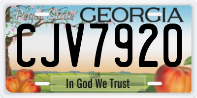 GA license plate CJV7920