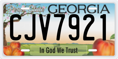 GA license plate CJV7921