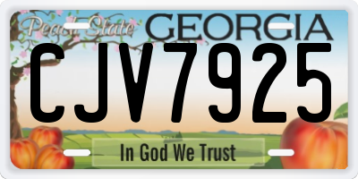 GA license plate CJV7925