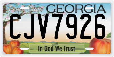 GA license plate CJV7926