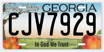 GA license plate CJV7929