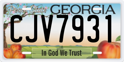 GA license plate CJV7931