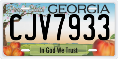 GA license plate CJV7933