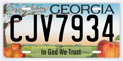 GA license plate CJV7934