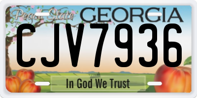 GA license plate CJV7936
