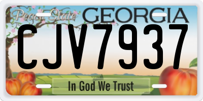 GA license plate CJV7937
