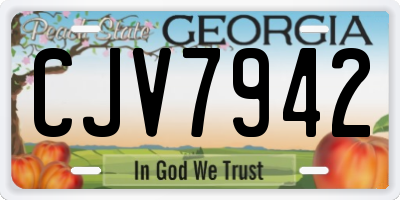 GA license plate CJV7942