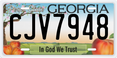 GA license plate CJV7948