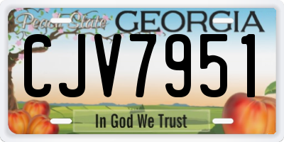 GA license plate CJV7951