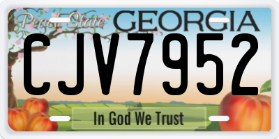 GA license plate CJV7952