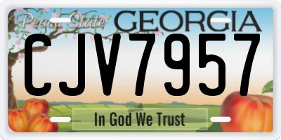 GA license plate CJV7957
