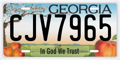GA license plate CJV7965