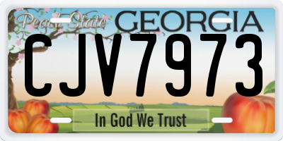 GA license plate CJV7973