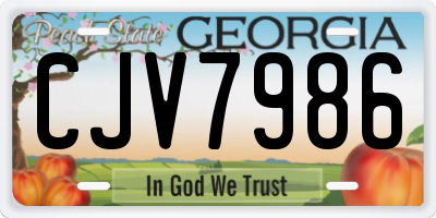 GA license plate CJV7986