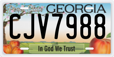 GA license plate CJV7988