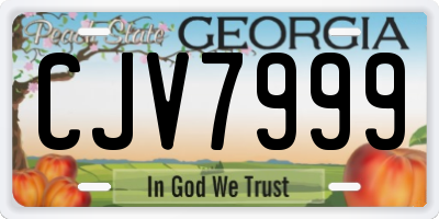 GA license plate CJV7999