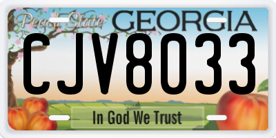 GA license plate CJV8033