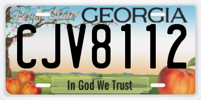 GA license plate CJV8112