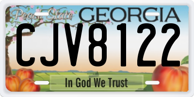 GA license plate CJV8122