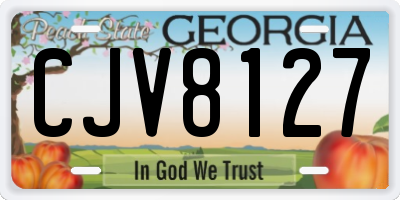 GA license plate CJV8127