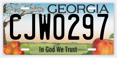 GA license plate CJW0297