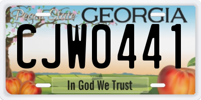 GA license plate CJW0441