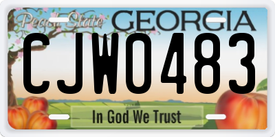 GA license plate CJW0483